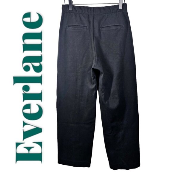 EVERLANE The Dream Pant Stretchy Straight Leg Front Seam Pockets Pull On Black, - Picture 4 of 12